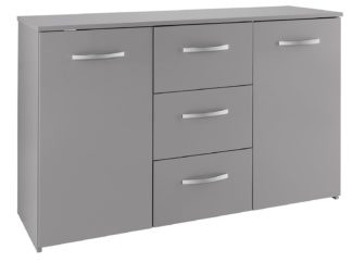 An Image of Argos Home Hayward 2 Door 3 Drawer Sideboard - Grey Gloss