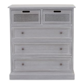An Image of Lucy Cane Grey 5 Drawer Chest Slate (Grey)