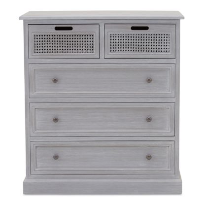 An Image of Lucy Cane Grey 5 Drawer Chest Slate (Grey)