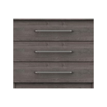 An Image of Parker Grey 3 Drawer Chest Dark Grey