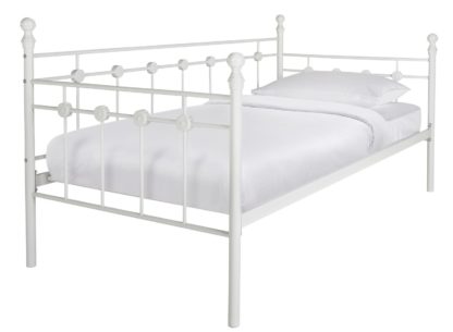 An Image of Argos Home Abigail Single Metal Day Bed Frame - White