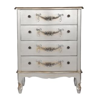 An Image of Toulouse Silver Wide 4 Drawer Chest Silver