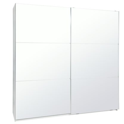 An Image of Habitat Holsted Mirrored Small Wardrobe - White