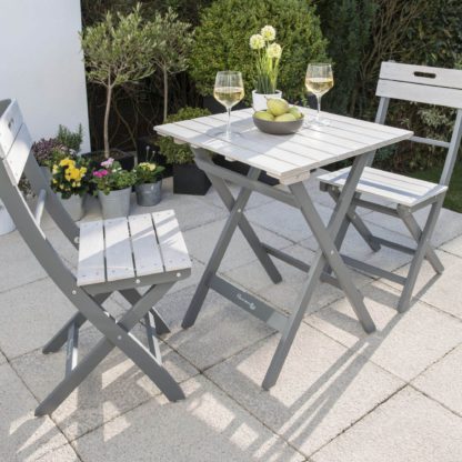 An Image of Florenity 2 Seater Grigio Bistro Set Grey