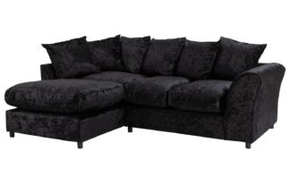 An Image of Argos Home Megan Left Corner Fabric Sofa - Black