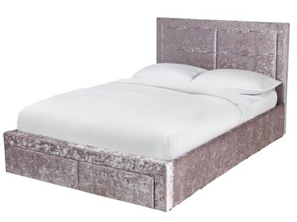 An Image of Argos Home Kourtney Velvet Kingsize Bed Frame - Silver