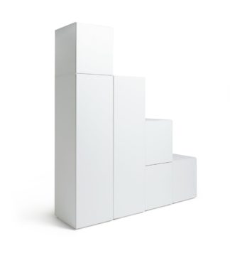 An Image of Habitat Malibu Stepped 1 Door Large Wardrobe - White