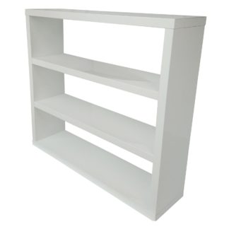 An Image of Puro High Gloss Wooden White Bookcase White