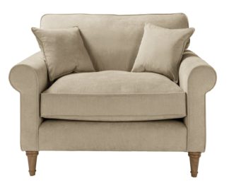 An Image of Habitat William Fabric Cuddle Chair - Natural