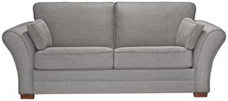 An Image of Argos Home Thornton 3 Seater Fabric Sofa Bed -Light Grey