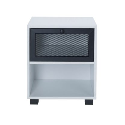 An Image of Black Metal Bedside Cabinet Black