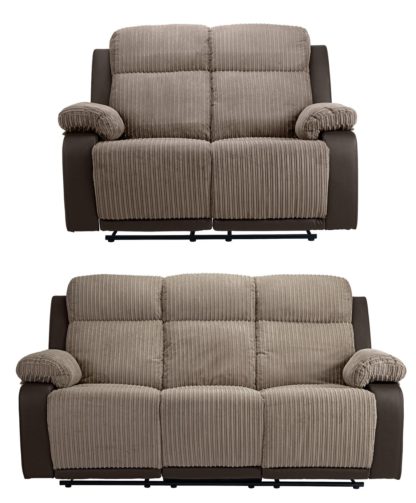 An Image of Argos Home Bradley 2 Seater & 3 Seater Recline Sofa -Natural