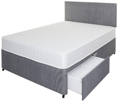 An Image of Argos Home Elmdon Memory 2 Drawer Double Divan - Grey