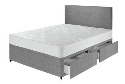 An Image of Argos Home Elmdon Comfort 4 Drawer Double Divan Bed - Grey
