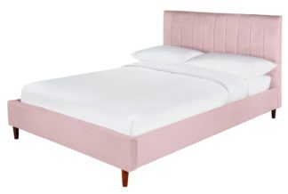 An Image of Habitat Pandora Double Bed Frame - Blush Pink