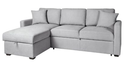 An Image of Habitat Reagan Right Corner Fabric Sofa Bed - Grey
