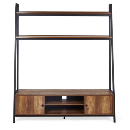 An Image of Fulton Ladder Shelf TV Stand Pine