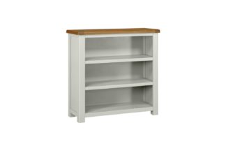 An Image of Habitat Kent 3 Shelf Small Bookcase - Oak and Cream