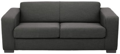 An Image of Habitat Ava Compact 3 Seater Fabric Sofa - Charcoal