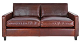 An Image of Habitat Chester 3 Seater Leather Sofa - Tan