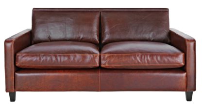 An Image of Habitat Chester 3 Seater Leather Sofa - Tan