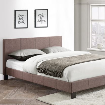 An Image of Berlin Upholstered Bed Frame Grey