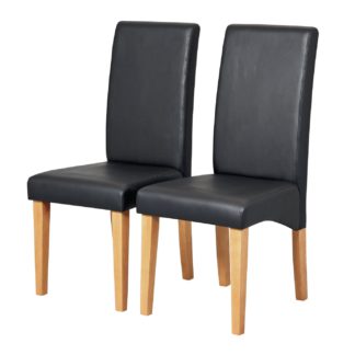 An Image of Habitat Pair of Skirted Dining Chairs - Black