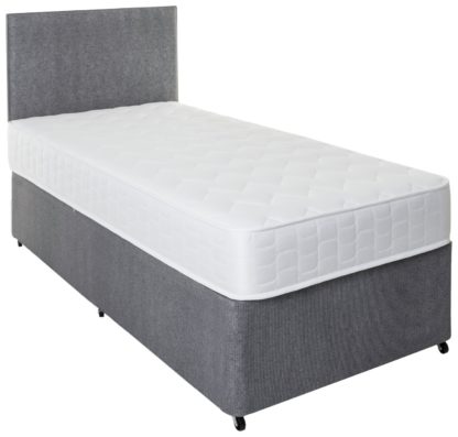 An Image of Argos Home Elmdon Memory Single Divan Bed - Grey