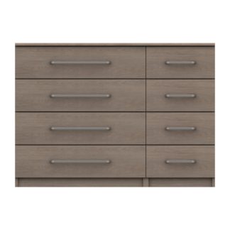 An Image of Parker Beige 8 Drawer Wide Chest Dark Wood (Brown)