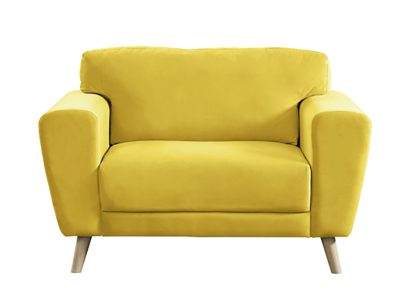 An Image of Habitat Snuggle Velvet Armchair - Yellow
