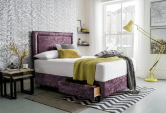 An Image of Silentnight Toulouse Velvet Double Divan - Purple