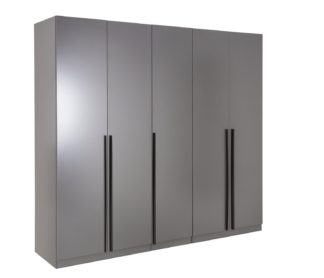 An Image of Habitat Munich 5 Door Wardrobe - Anthracite