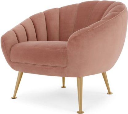 An Image of Primrose Accent Armchair, Blush Pink Velvet