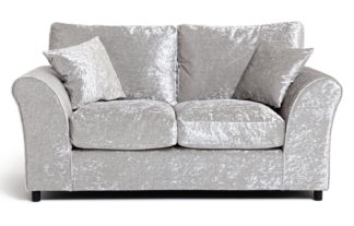 An Image of Argos Home Megan 2 Seater Fabric Sofa - Silver