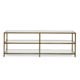An Image of Claudia Brass Effect Wide TV Stand Gold