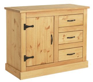 An Image of Argos Home San Diego 1 Door 3 Drawer Solid Pine Sideboard