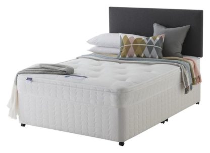 An Image of Silentnight Miracoil Travis Ortho Kingsize Divan Bed - White