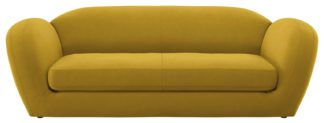 An Image of Habitat Layla 4 Seater Velvet Sofa - Yellow