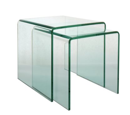 9ae4e20b56ab4f622add454b6ee910c4f309a0677a2171e55c19fc2c80ceab12.jpg An Image of Habitat Gala Set of 2 Glass Nested Tables