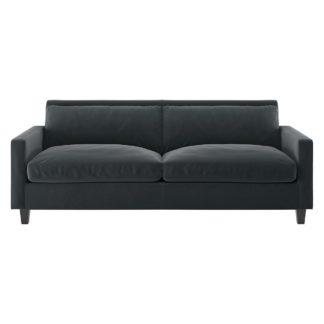 An Image of Habitat Chester 3 Seater Velvet Sofa - Dark Grey