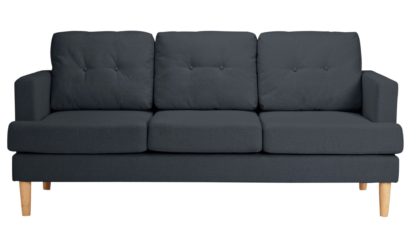 An Image of Habitat Joshua 3 Seater Fabric Sofa - Light Grey