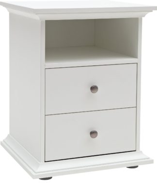 An Image of Habitat Heathland 2 Drawer Bedside Table - White