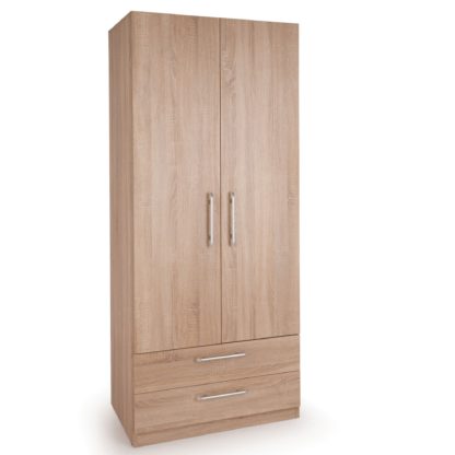 9d553f27e5ac8b175cf532507339370ec0b637c97d7e74ad0c4aca209e69a448.jpg An Image of Holborn 2 Door 2 Drawer Wardrobe Natural