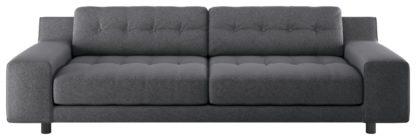 An Image of Habitat Hendricks 4 Seater Fabric Sofa - Charcoal