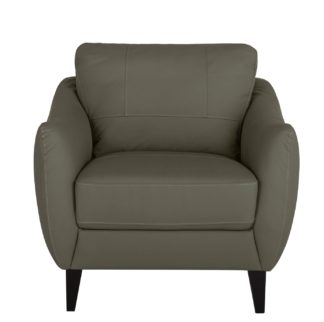 An Image of Argos Home Flynn Leather Mix Armchair - Grey