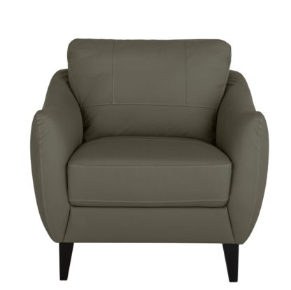 An Image of Argos Home Flynn Leather Mix Armchair - Grey