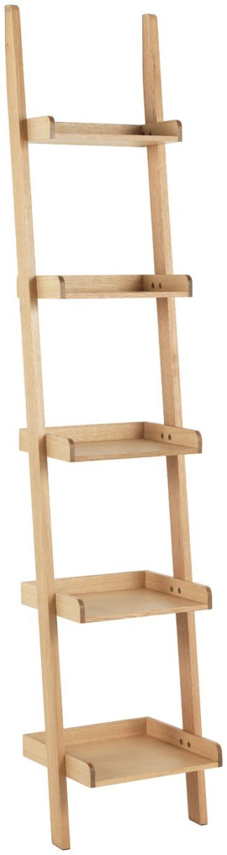 An Image of Habitat Jessie Oak Veneer Narrow Leaning Ladder Storage Unit