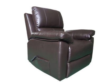 An Image of Argos Home Toby Faux Leather Rise & Recline Chair -Chocolate