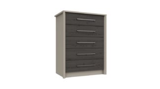 An Image of Lancaster 5 Drawer Chest - Dark Grey