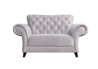 An Image of Argos Home Chelsea Velvet Cuddle Chair - Grey